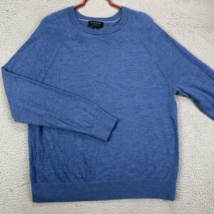 Banana Republic 100% Merino Wool Sweater Crewneck Mens XL Blue Knit Pullover